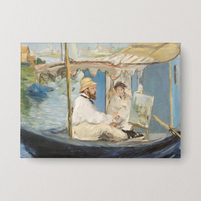 Chapa Edouard Manet - Pintura de Monet en su barco de es (Anverso)