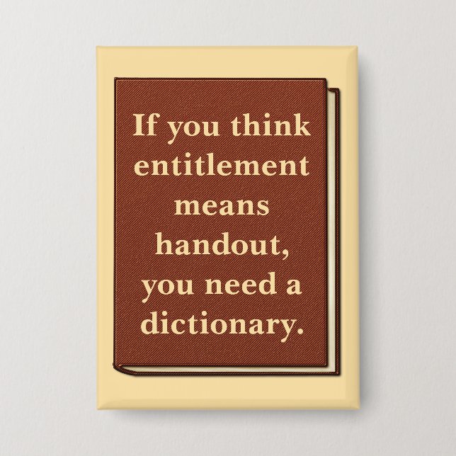 Chapa El derecho no es una donación (Anverso)