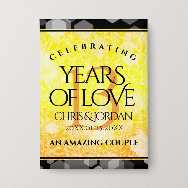 Chapa Elegante 13° Aniversario del Boda de la Citrina (Anverso)