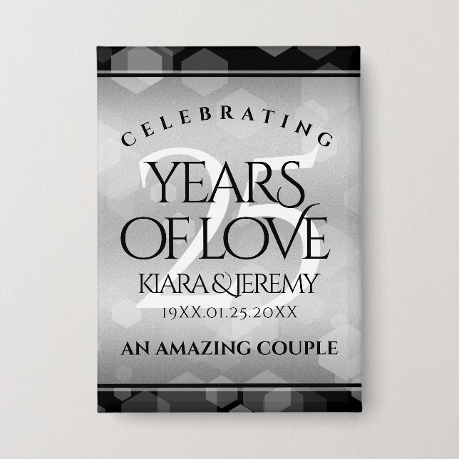 Chapa Elegante 25° aniversario Boda de Plata (Anverso)