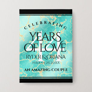 Chapa Elegante 44° Aniversario Boda Turquesa