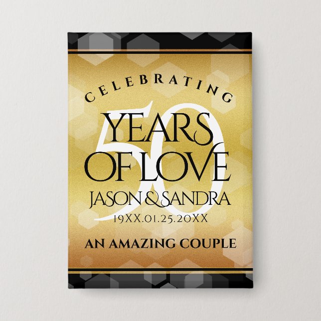 Chapa Elegante 50° Aniversario del Boda de Oro (Anverso)