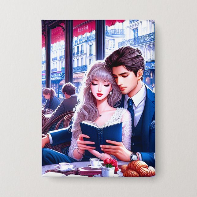 Chapa Elegante Cafe Parisiense Fecha: Un Escape Romántic (Anverso)