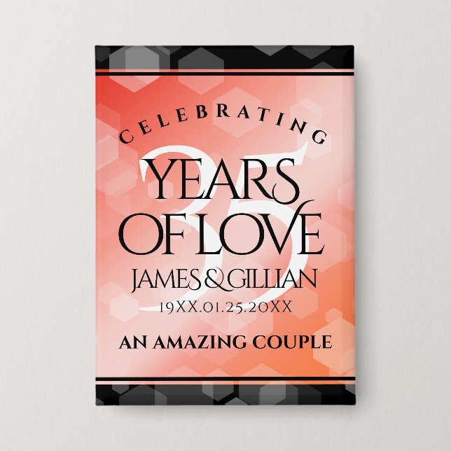 Chapa Elegante celebración del 35° aniversario del Boda  (Anverso)