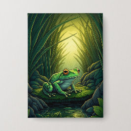 Chapa Enchanted Green Frog in a Forest