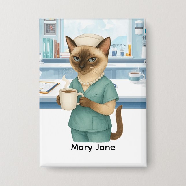 Chapa Enfermera Daly life Café primero para los amantes  (Anverso)