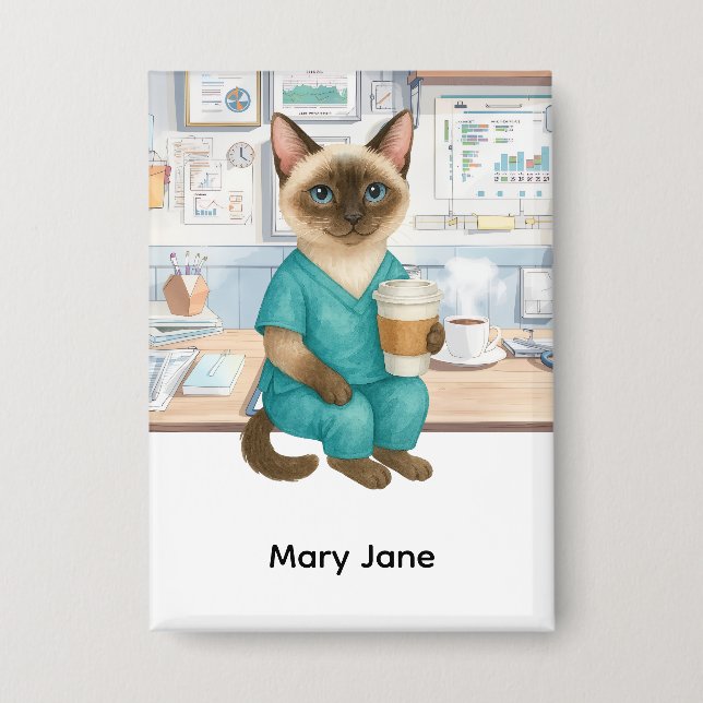 Chapa Enfermera Daly life Café primero para los amantes  (Anverso)