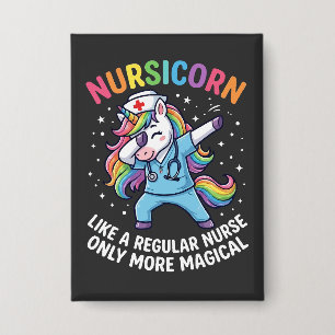 Chapa Enfermera Unicornio Energía Brillante y Mágica