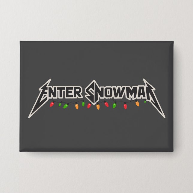 Chapa Enter Snowman Christmas Rocker Winter Rock Metal (Anverso)