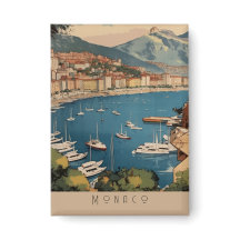 Escena de viaje vintage del puerto de Mónaco con t
