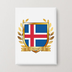 Chapa Escudo de la bandera de Islandia