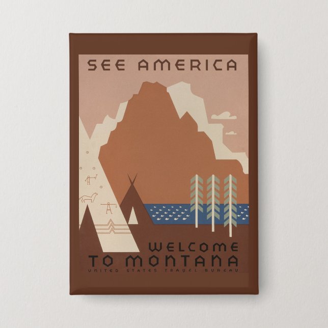 Chapa Estado de Montana: Tribus Indígenas, Montañas, Pra (Anverso)