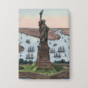 Chapa Estatua de la Libertad de 1885 en el puerto de NYC