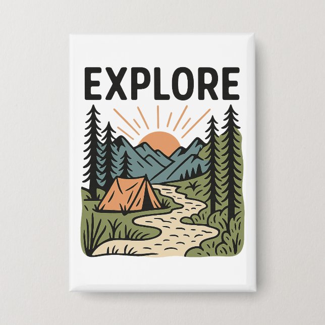 Chapa Explora Aventuras al Aire Libre Camping Senderismo (Anverso)