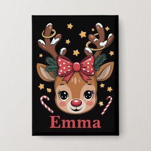 Chapa Familia de Reno de Navidad Personalizado para Niña
