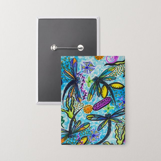 Chapa Fantasía de libélula  (Anverso/Reverso)