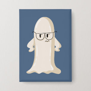 Chapa Fantasma gruñón con gafas