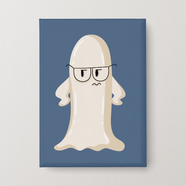 Chapa Fantasma gruñón con gafas (Anverso)