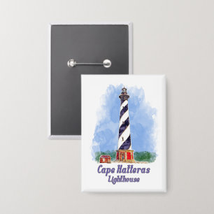 Chapa Faro de Cape Hatteras Watercolor Carolina del Nort