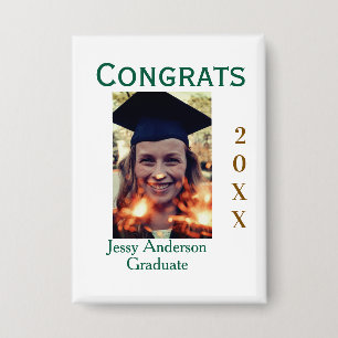 Chapa Felicidades graduado verde dorado año 20XX nombres