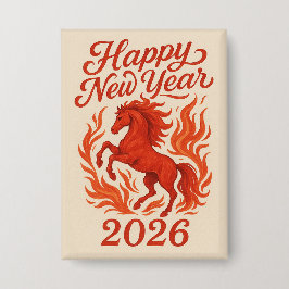 Chapa Feliz Año Nuevo 2026 Fiery Horse
