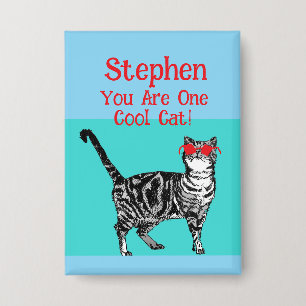 Chapa Feliz cumpleaños a tu esposo de gatos de Tabby en 