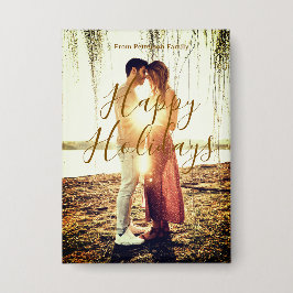 Chapa Feliz feriados marrón agregar pareja de fotos fech