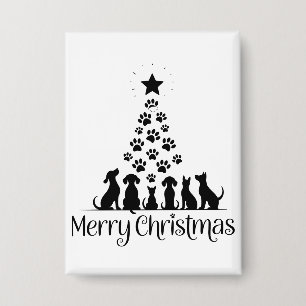 Chapa Feliz Navidad árbol de patas amante de los perros 