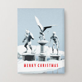 Chapa Feliz Navidad. Esculturas de hielo monstruosas