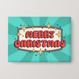 Chapa Feliz Navidad groovy texto retro
