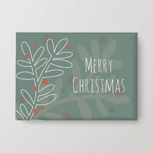 Chapa Feliz Navidad muérdago verde (Anverso)