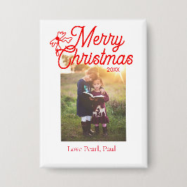 Chapa Feliz Navidad, niños del arco rojo foto moderna el