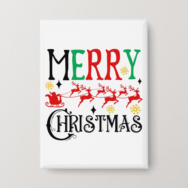 Chapa Feliz Navidad Santa Sleigh-61049 camiseta (Anverso)