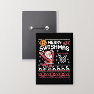 Chapa Feliz Swishmas Baloncesto Feo Navidad Xmas