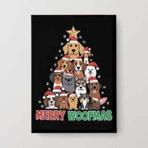 Chapa Feliz Woofmas Feliz Navidad Amantes de los Perros 