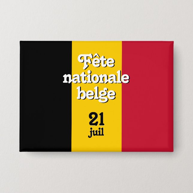 Chapa Fête nationale belga bandera belga (Anverso)