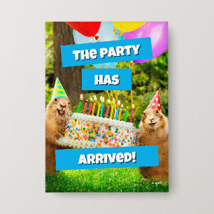 Chapa Fiesta de Cumpleaños de Perro de la Pradera