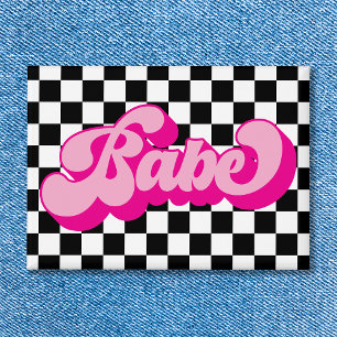 Chapa Fiesta de Despedida de Soltera Retro Hot Pink Babe