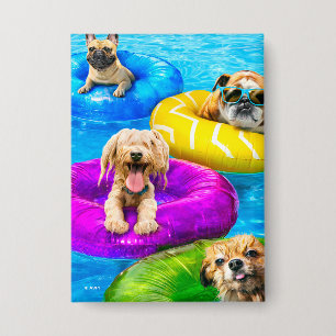 Chapa Fiesta de Perros en la Piscina