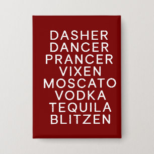 Chapa Fiesta Navideña Bebiendo Dasher Dancer 