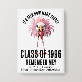 Chapa Flamingo Divertido Personalizado Reunión de Clase 