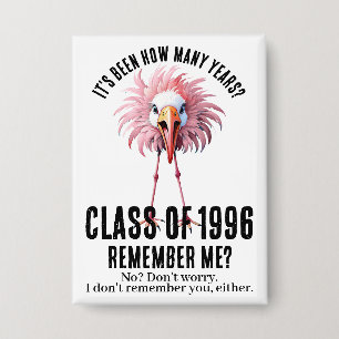 Chapa Flamingo Divertido Personalizado Reunión de Clase 