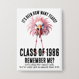Chapa Flamingo Divertido Personalizado Reunión de Clase 