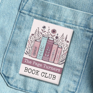 Chapa Floral personalizada de Book Club