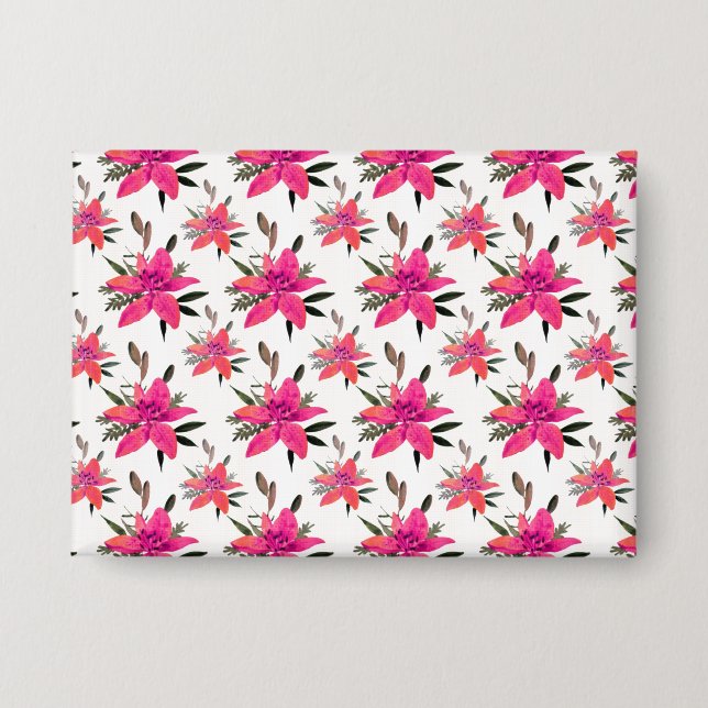 Chapa Flores rosadas diseño de patrón floral (Anverso)