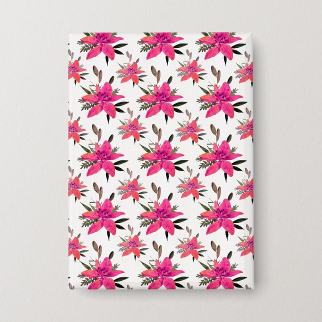 Chapa Flores rosadas diseño de patrón floral (Anverso)