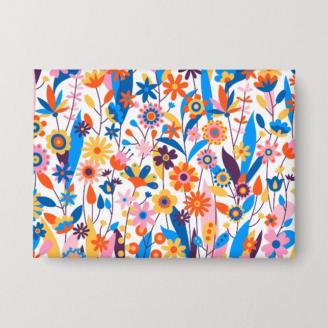 Chapa Fondo floral multicolor exótico-32939 (Anverso)