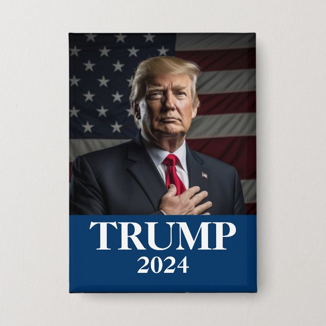 Chapa Foto de Trump - Presidente (Anverso)