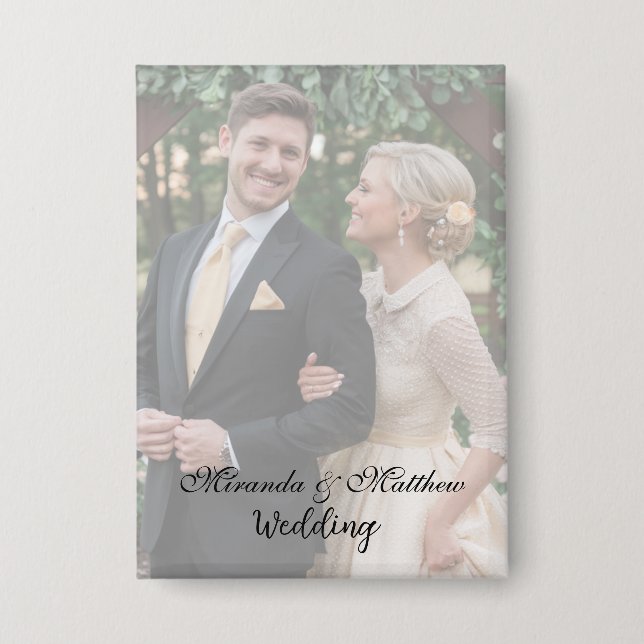 Chapa Foto del Boda Butter-Yellow Rose Bouquet (Anverso)