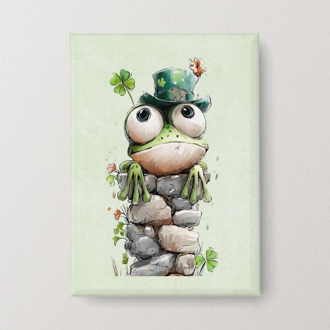 Chapa Frog with Green Hat and Shamrock Cute (Anverso)